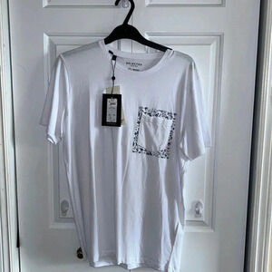 SELECTED HOMMES ! Men Tee  shirt, L,XL.WHITE ORGANIC COTTON SHORT SLEEVE reg 45$